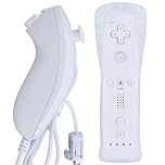 MOVHEIYL Replacement Remote Controller for Wii & Wii U, Built-in 2 in 1 Motion Plus with Silicon Case and Nunchuck (White)