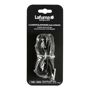 Lafuma Mobilier Lacets élastiques avec Embouts pour RSX/RSXA, Kit de 4 Lacets, Couleur: Noir, LFM2322-0247