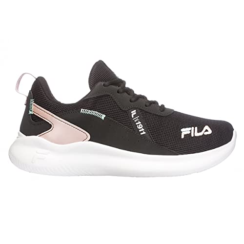 Tênis Fila Shine, Feminino, Preto/Rosa Claro/Azul Claro, 37