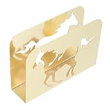Cabilock Goldener Serviettenhalter aus Metall Stehender Tischständer in Pferdeform Stabiler Serviettenhalter für Restaurant und Küchentheke
