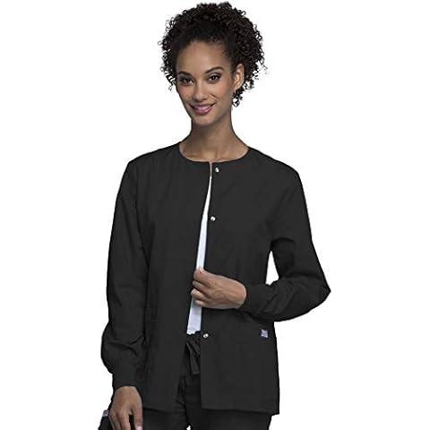 Cherokee Women's Warm Up Scrubs Jacket, Black, Medium Cover