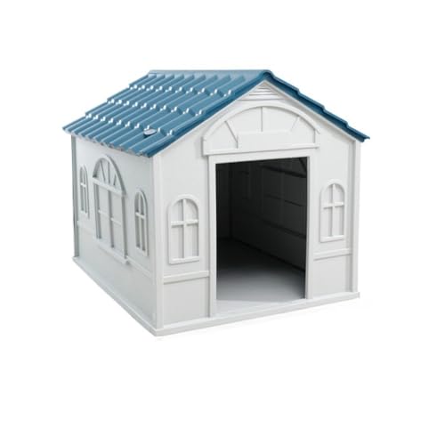 AOPIPI 犬小屋、屋根付き、防風鉄製ドア、通気性・防風性・耐久性に優れ、組み立て簡単、洗浄可能、ペット用品、全季節対応、家庭用、テラス・裏庭用、中型〜大型犬向け (A,98*84*82CM)