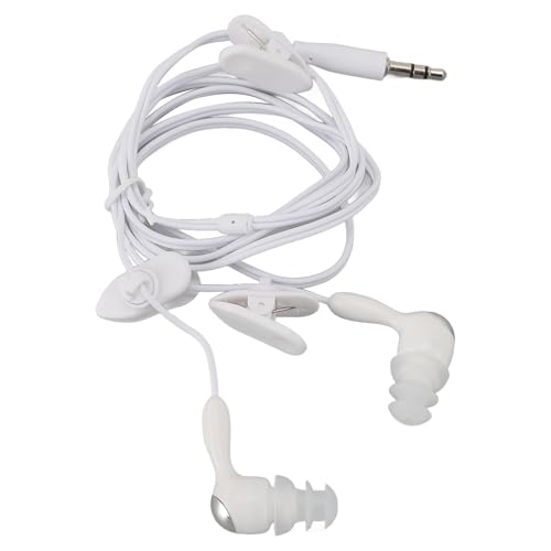 Bewinner Auriculares con Cable IP68 a Prueba de Agua de 3,5 Mm para Nadar, Surfear, Correr, Esquiar, Auriculares Sumergibles con de Sonido, Clips de Ajuste Seguro
