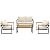 COMLAX FIELD Patio Furniture Set, 4 Pieces Outdoor Patio Furniture with Coffee Table Set, Metal Patio Conversation Sets with Washable and High-Resiliency Sponge Cushions, Upgarded Beige