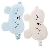 OATIPHO 2個 毛 うさぎアイマスク 長い耳 閉じ目デザイン 快適遮光 睡眠用 旅行 昼寝 プレゼントに