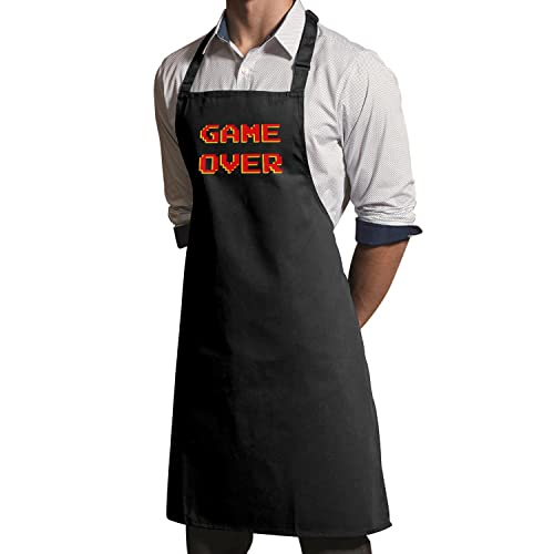 Tablier Cuisine Premium Noir Gaming Retro Arcade 8 Bits Vintage
