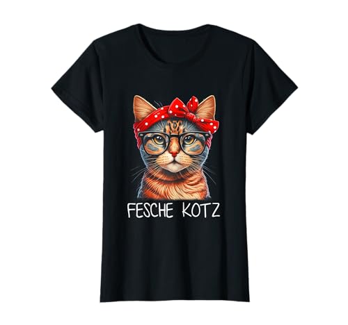 Fesche Kotz Pretty Cat Mama Cat Dirndl substituição t-shirt, Preto