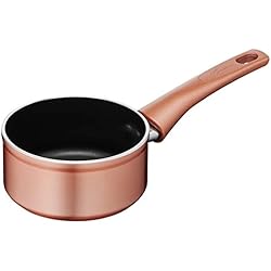 Cacerola 14 Cm Lagostina Cobre cacerola antiadherente de aluminio Ø 14 cm con exterior efecto cobre, olla gas y horno con Thermo-Signal, revestimiento Titanium Easy, mango largo de baquelita