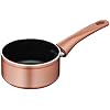 Lagostina Ramata Casserole Long Handle External Copper Effect, Non-Stick Aluminium, Diameter 14 cm, Black
