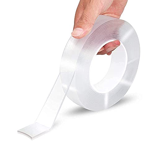 Image of Double Sided Tape Heavy Duty (3 Meter), Multipurpose Removable Mounting Adhesive Strips Gel Grip Wall Tape, Washable Traceless Carpet Mat Poster Tape for Home (Transparent)