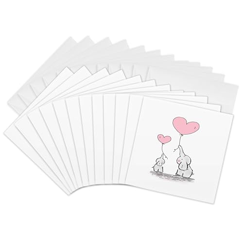 Cartes de vœux amour maternel éléphant gris et rose pour naissance