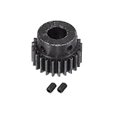 sourcing map 1 Stück 1Mod 24T Ritzel Zahnrad Zahnräder 8mm Bohrung aus Gehärtetem Stahl Motorzahnstange Stirnrad mit Stufe für RC Auto LKW Buggy Getriebe Antrieb