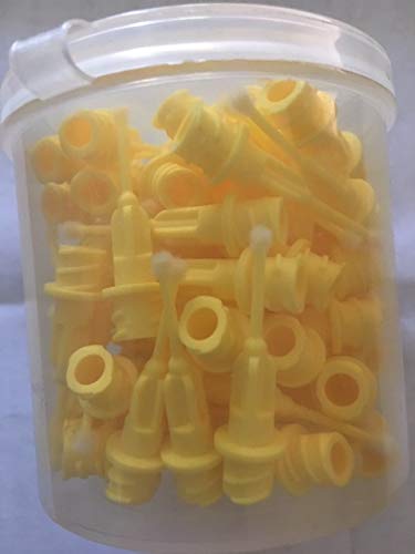 Vista Micro Flowthru Tips Yellow w/Brush 20ga Pkg/100
