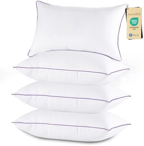 JOLLYVOGUE PILLOWS QUEEN SIZE Soft and Supportive Alternative Down Bed Pillows (4-Pack)