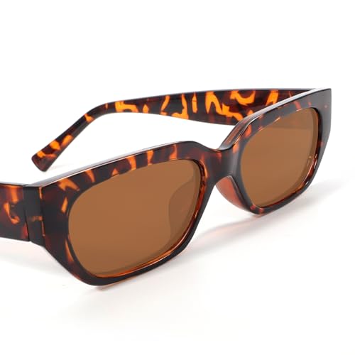 Retro Rectangular Sunglasses for Women Men Chic 90s Rectangle Sunnies Small Narrow Shades Trendy Sun Glasses4