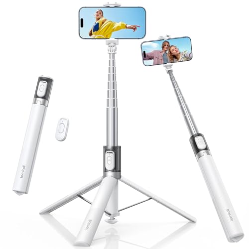 Lamicall Tripode para Móvil, Palo Selfie   [Apertura Automática] 165cm Tripode Móvil Portátil Extensible con Control Remoto Inalámbrico & Zapata Fría, en Aluminio, 360°Rotación, para iPhone/Samsung