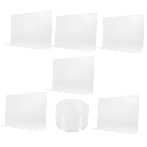 OFFSCH 1 Set Clear Shelf Dividers Self Adhesive Plastic Organizers for Closet Office and Supermarket Shelving Easy Installation Versatile Storage for Clothes Books and More