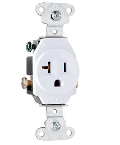 Pass & Seymour Legrand 5351-W Single Outlet Receptacle, Commercial