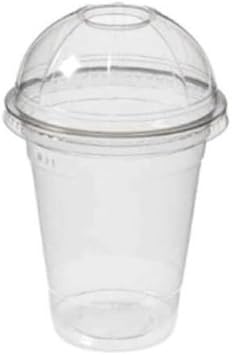 Plastic Milkshake Cup 100 Piece Beverage with Lid 350 Ccml Transparent Soft Drink Cup Lemonade Cup
