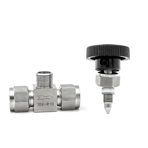 Valve à aiguille réglable tube inox 304 robinet pointeau haute pression 8mm OD - 3