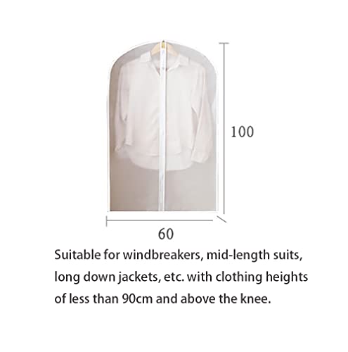DDGAO Garment Covers Dustproof Clothes Covers Moth Proof Coat Bag with Zip PEVA Translucent Dress Cover Waterproof Anti-mite Breathable Suit Protector 5pcs (60x100cm) - Image 2