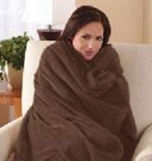 Sunbeam Premium Velveteen Plush Electric Heated Throw Blanket with 3-Heat Setting Controller, Coffee Brown