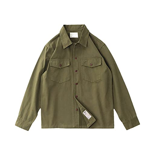 Chemise de travail verte manches longues confortable en taille L