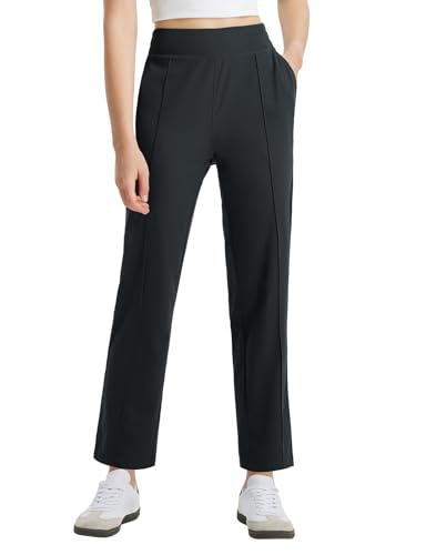 baleaf Women's Travel Pants Lightweight Business Casual Work Pants Stretch Petite Ankle Golf Slacks with Pockets UPF50+