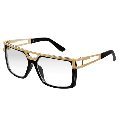 Image of SUMERSHA Vintage 80 90s Sunglasses Vintage Rapper Hip Hop Glasses for Men Women Retro Hippie Costume Accessory