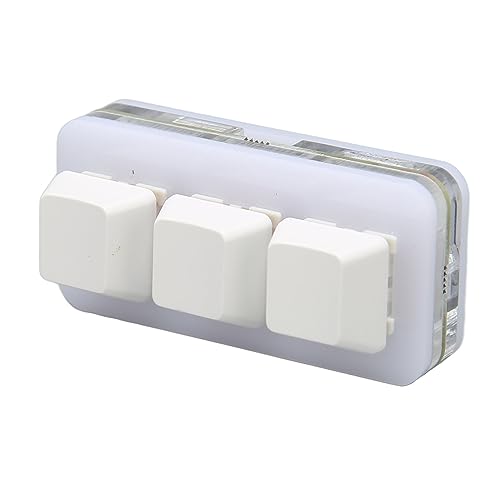 Pssopp Standardowa Klawiatura OSU, Klawiatura Mini USB z Podświetleniem RGB, Programowanie Makr do Użytku Biurowego i Gier, Obsługuje i OS X (WHITE)