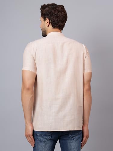 Image of LATEST CHIKAN Men's Cotton Regular Casual Strped Short Kurta Half Sleeves - (SK-LJ.DS.AS)