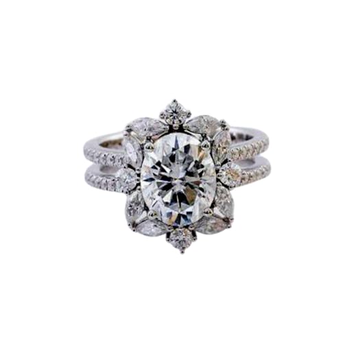 Bague en moissanite DEF-VVS et argent massif, un bijou de prestige pour femme RNG-1644