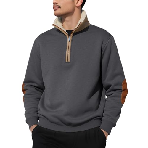 Pull de sport zippé homme en maille robuste et doublure Sherpa premium