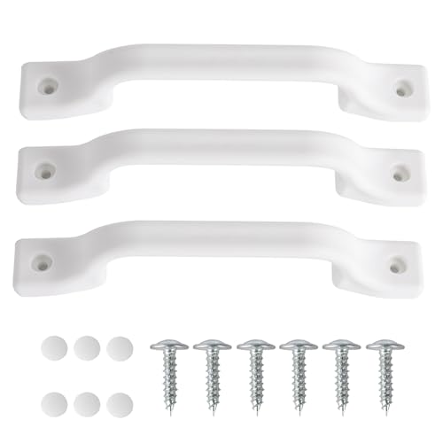 Image of TonGass (3 Pack, White All Weather Plastic Grab Handle for RV Trailer