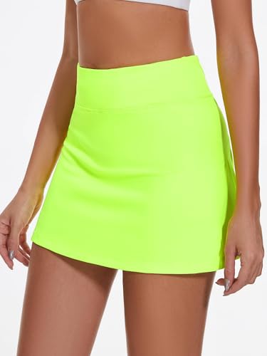 Image of Ibeauti Womens Back Pleated Athletic Tennis Skorts Golf Skirts with 3 Pockets Mesh Shorts for Running Active Workout