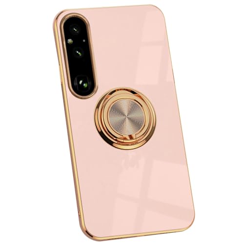 AGENIUS�EFor Xperia 1 VIII �P�[�X �J�o�[ ���b�L TPU ��̌^�����O�t�� �\�t�g�P�[�X �V���v�� �w�ʃP�[�X For �G�N�X�y���A1 ��8����(���C�g�s���N)