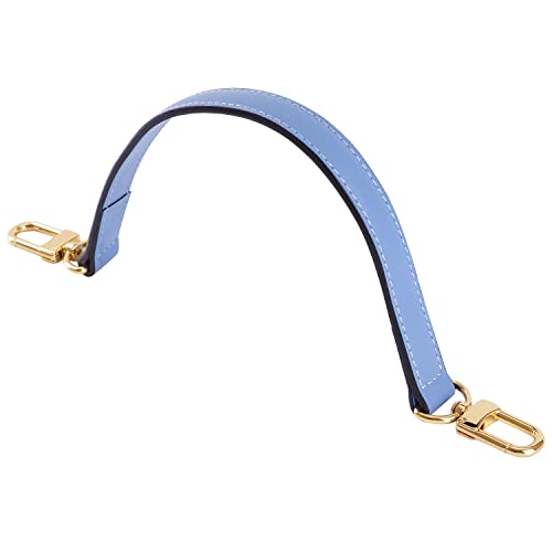 Image of Genuine Leather Plain Strap Replacement Top Handle Leather Strap for Handbag (Light Blue, 14.5 in)