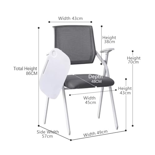 Sillas de reunión apilables con escritorio abatible y asiento con reposabrazos 4