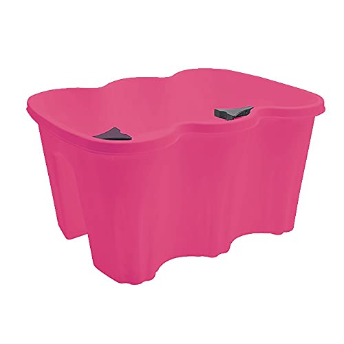 Mediawave Store - Fioriera da Balcone Plastica Doppio Scompartimento Porta Fiori Colorato da Balcone Giardino, per Ringhiera, Balconiera, Porta Piante, Vaso Portafiori 37x28x20 (Fucsia)