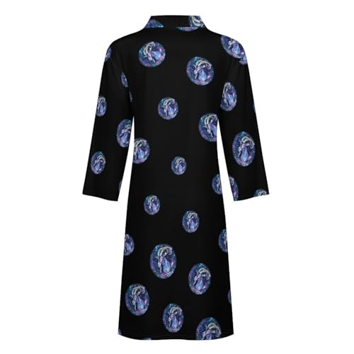 Zodiac Capricorn Sign Funny Men's Robe Lightweight Soft Bathrobe Long-sleeve Spa Robes 5