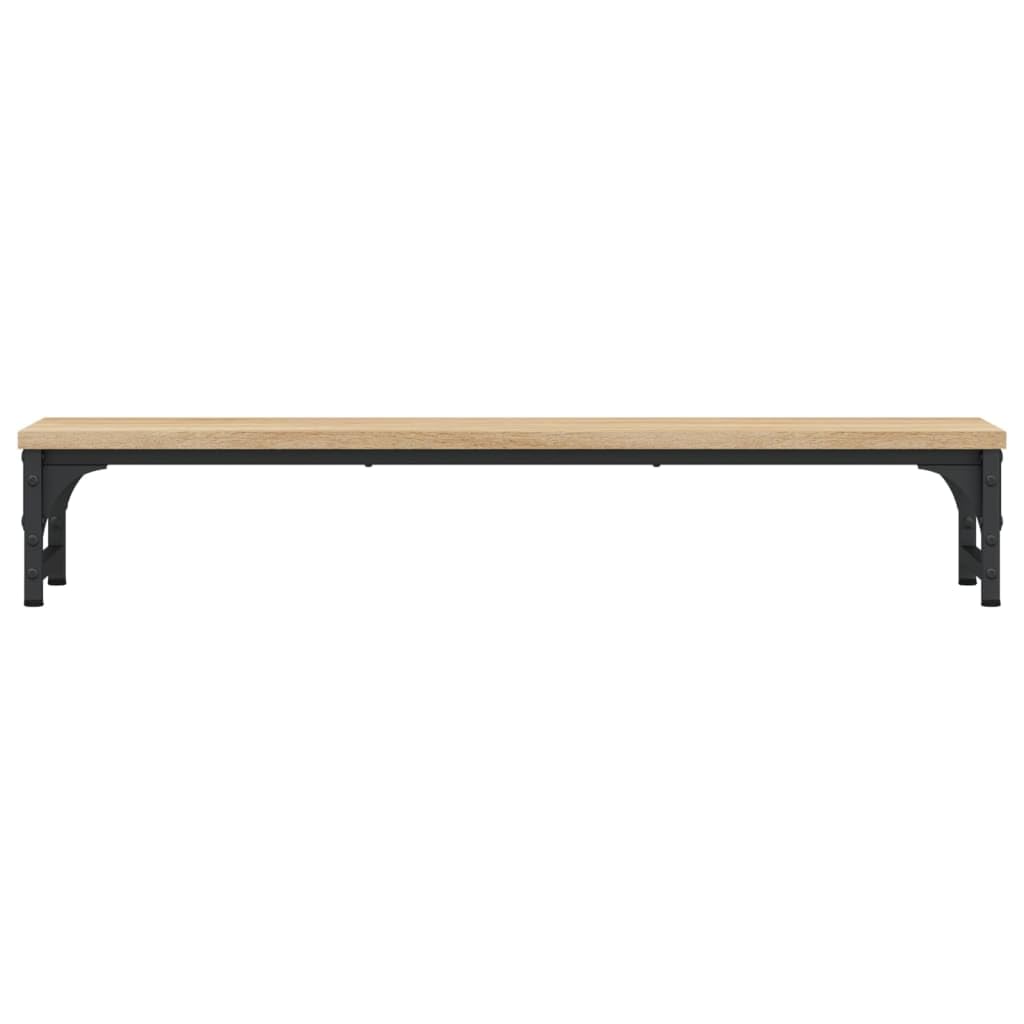 Supporto per monitor in rovere Sonoma, in legno e metallo, 85 x 23 x 15,5 cm, supporto per monitor e laptop, ufficio, home office, gaming, postazione di lavoro con ripiano