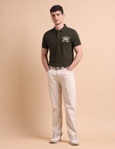 Image of U.S. Polo ASSN. Printed Polo T Shirts for Men - 100% Cotton, Half Sleeves Mens Tshirt