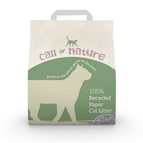Call of Nature Recycled Paper Cat Litter Pellets - Biodegradable, Odour Control, Dust Free, Non Clumping Cat Litter Paper Pellets - Kitty Litter 7 Litre