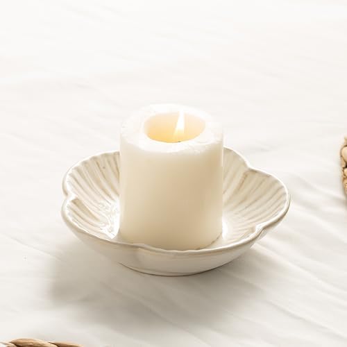 Ceramic Pillar Candle Holder Plates, Decorative Candlestick Holde...