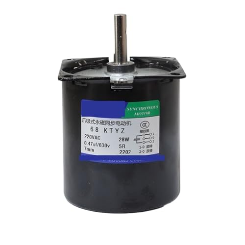 Moteur synchrone 68KTYZ 28W AC 220V à arbre central 7mm de 80 tr/min