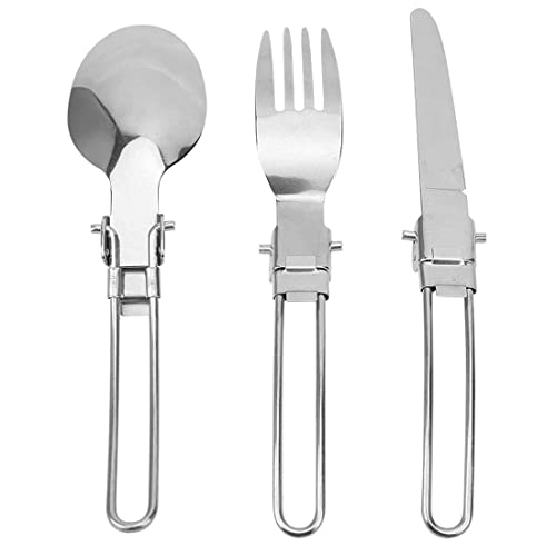 Set Posate Da Campeggio Fire-Maple In Acciaio Inox - Coltello, Forchetta, Cucchiaio Pieghevoli Per Outdoor
