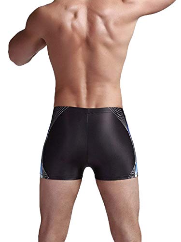 Men's Square Leg Swimsuit Jammer Shorts Athletic Men Swimwear Black Print Swim4
