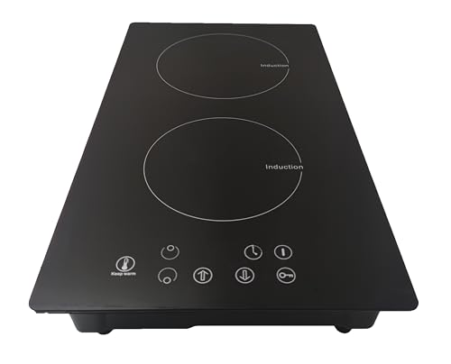 Image of Induction Cooktop with Two Burners, 3400W, Touch Control, Timer, Electric Stove for Kitchen