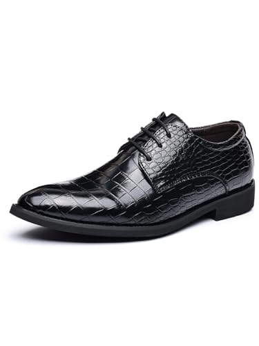 Men's Retro Crocodile Print Dress Shoes Modern Formal Business Oxford Casual Leather Shoes3