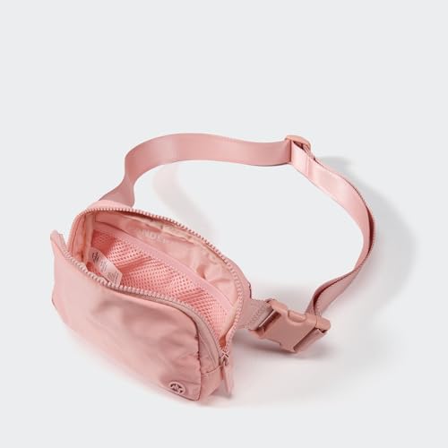 Image of Pander Two Way Zipper Fanny Pack Nylon Everywhere Belt Bag for Women, Water Repellent Waist Packs, Crossbody Bags with Adjustable Strap (Mono Pink).